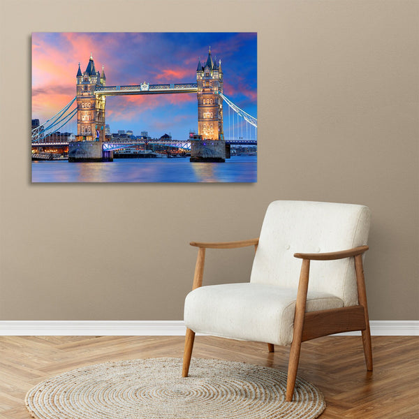Quadro Stampa su Tela con Telaio in legno panorama londra
