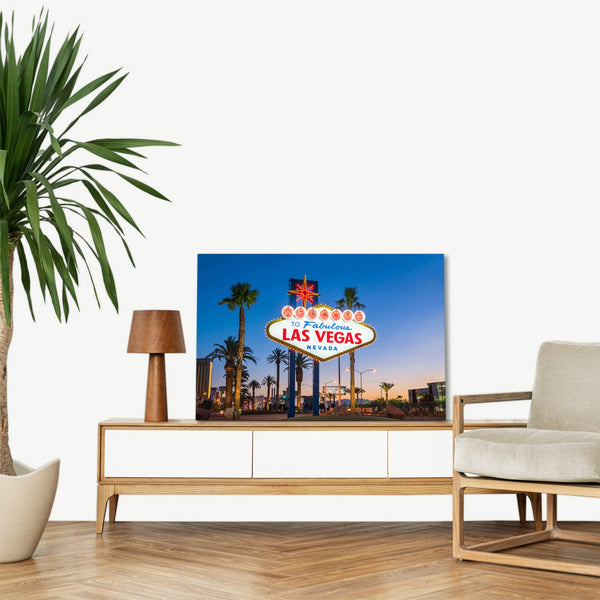 Quadro Stampa su Tela con Telaio in legno panorama las vegas