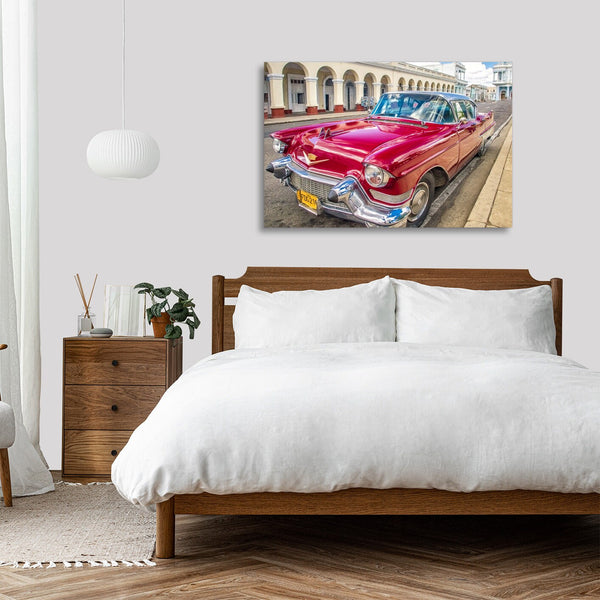 Quadro Stampa su Tela con Telaio in legno panorama L'Avana