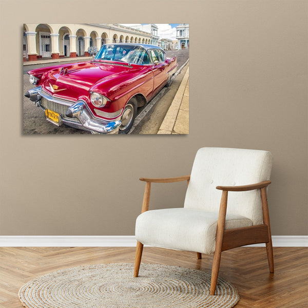 Quadro Stampa su Tela con Telaio in legno panorama L'Avana