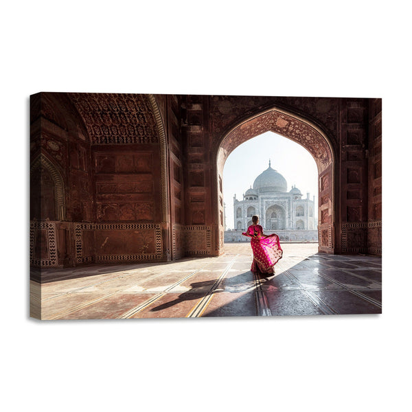 Quadro Stampa su Tela con Telaio in legno panorama india