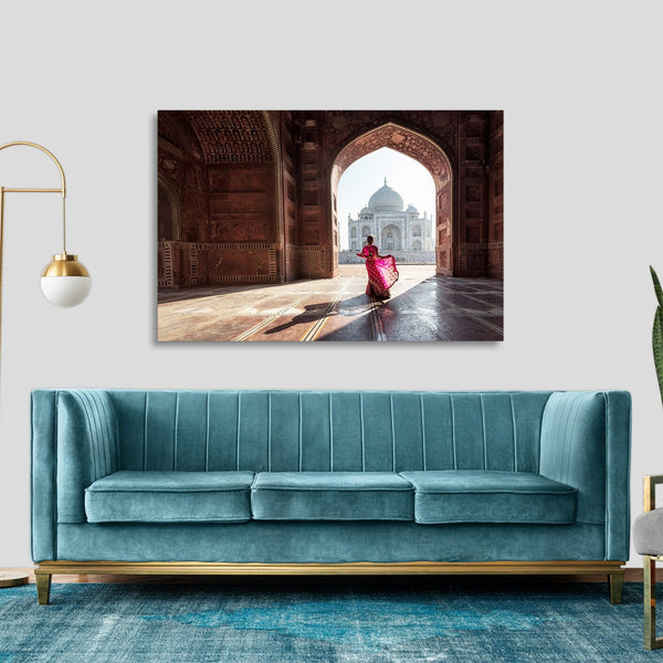 Quadro Stampa su Tela con Telaio in legno panorama india