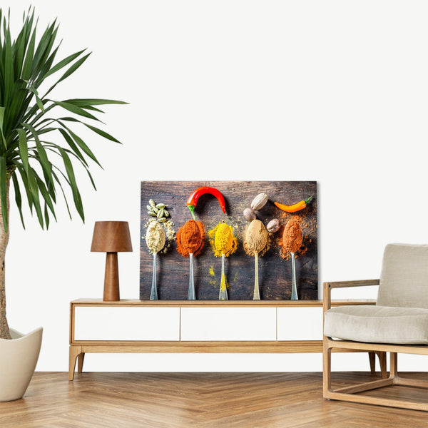 Quadro Stampa su Tela con Telaio in legno cucina spezie ristorante