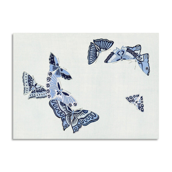 Quadro Stampa su Tela con Telaio in Legno Kamisaka Sekka - Japanese butterfly