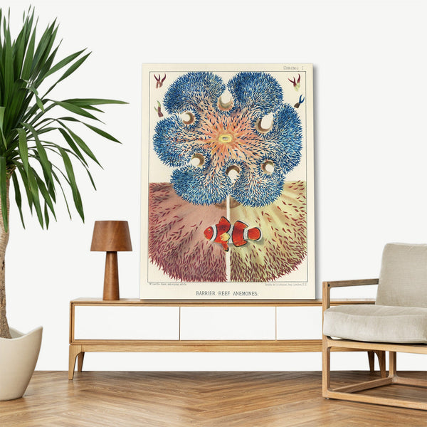 Quadro Stampa su Tela con Telaio in Legno William Saville-Kent - The Great Barrier Reef of Australia