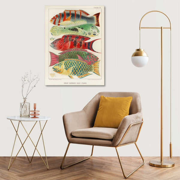 Quadro Stampa su Tela con Telaio in Legno William Saville-Kent - The Great Barrier Reef of Australia