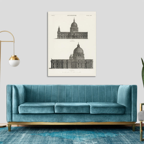 Quadro Stampa su Tela con Telaio in Legno Architecture: St. Paul and St. Peters