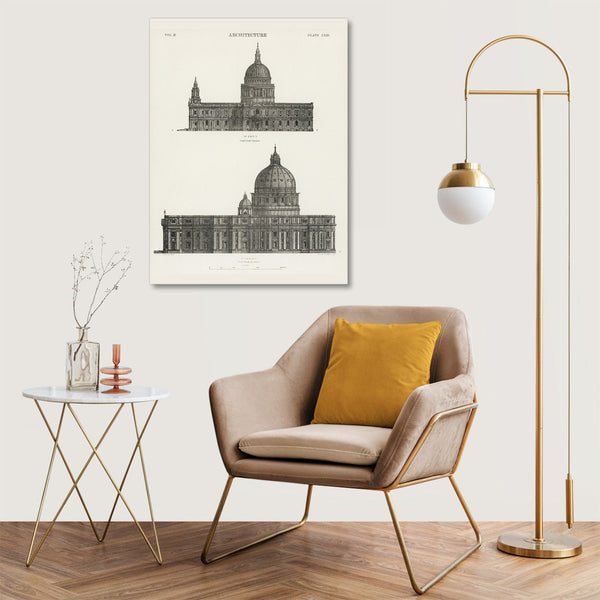 Quadro Stampa su Tela con Telaio in Legno Architecture: St. Paul and St. Peters