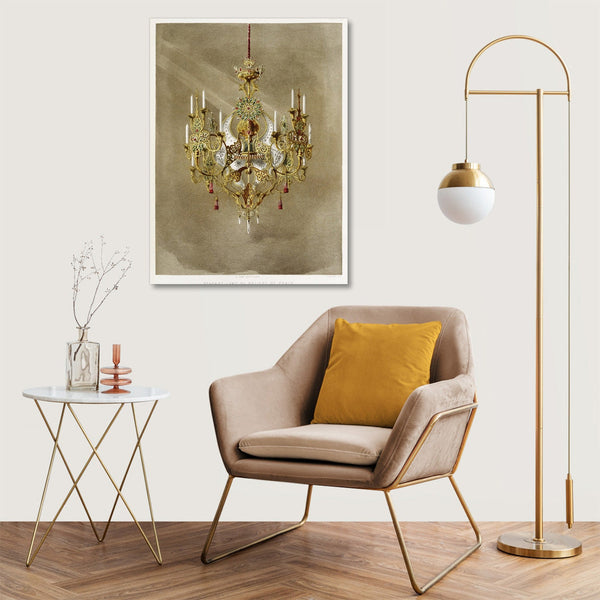 Quadro Stampa su Tela con Telaio in Legno Matthew Digby wyatt - Pendant lamp