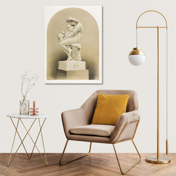 Quadro Stampa su Tela con Telaio in Legno Matthew Digby wyatt - The first cradle