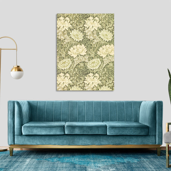 Quadro Stampa su Tela con Telaio in Legno William Morris - Chrysanthemum pattern