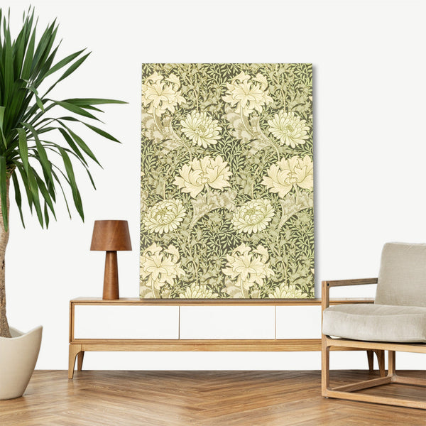 Quadro Stampa su Tela con Telaio in Legno William Morris - Chrysanthemum pattern