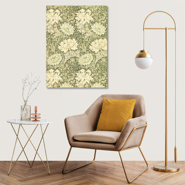 Quadro Stampa su Tela con Telaio in Legno William Morris - Chrysanthemum pattern