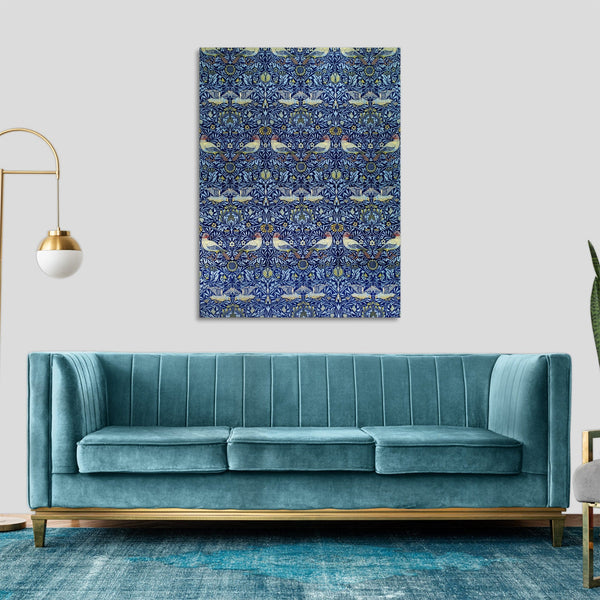 Quadro Stampa su Tela con Telaio in Legno William Morris - Bird