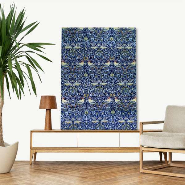 Quadro Stampa su Tela con Telaio in Legno William Morris - Bird