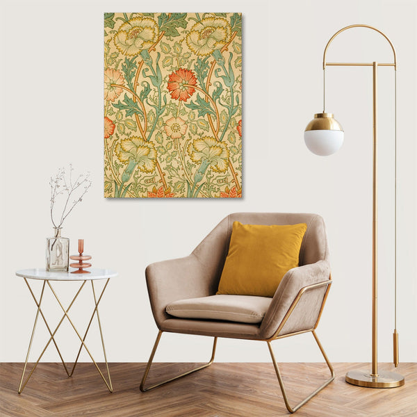 Quadro Stampa su Tela con Telaio in Legno William Morris - Pink and Rose