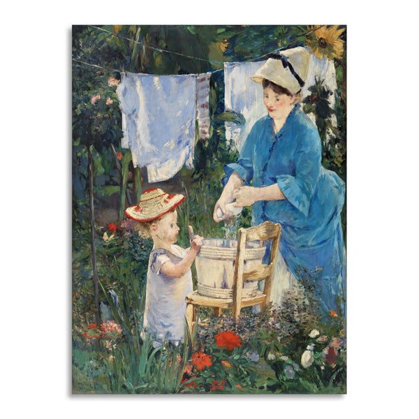 Quadro Stampa su Tela con Telaio in Legno Edouadr Manet - Laundry