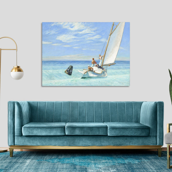 Quadro Stampa su Tela con Telaio in Legno Edward Hopper - Terra Swell