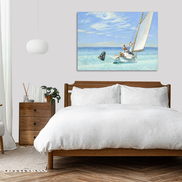 Quadro Stampa su Tela con Telaio in Legno Edward Hopper - Terra Swell