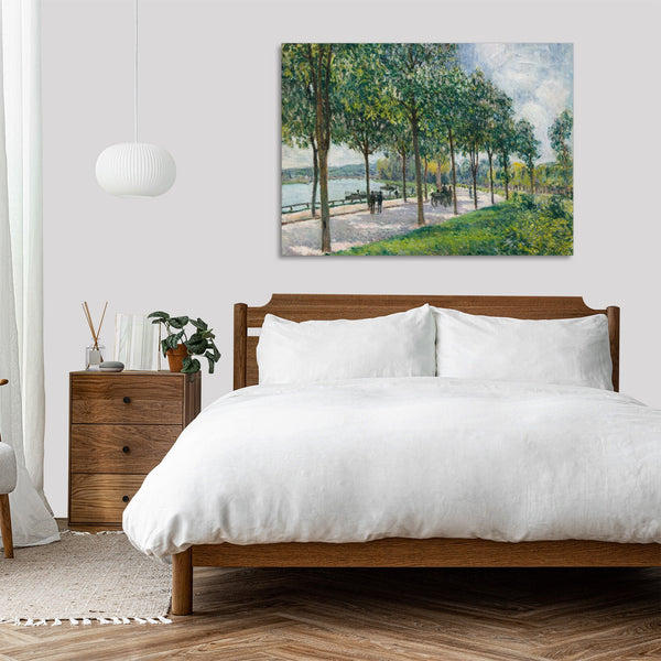 Quadro Stampa su Tela con Telaio in Legno Alfred Sisley - Alley of Chestnut Trees