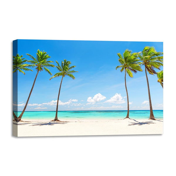 Quadro Stampa su Tela con Telaio in legno panorama isola tropicale