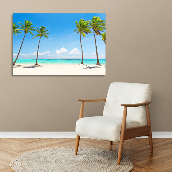 Quadro Stampa su Tela con Telaio in legno panorama isola tropicale