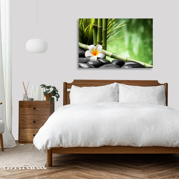 Quadro Stampa su Tela con Telaio in legno pietra zen