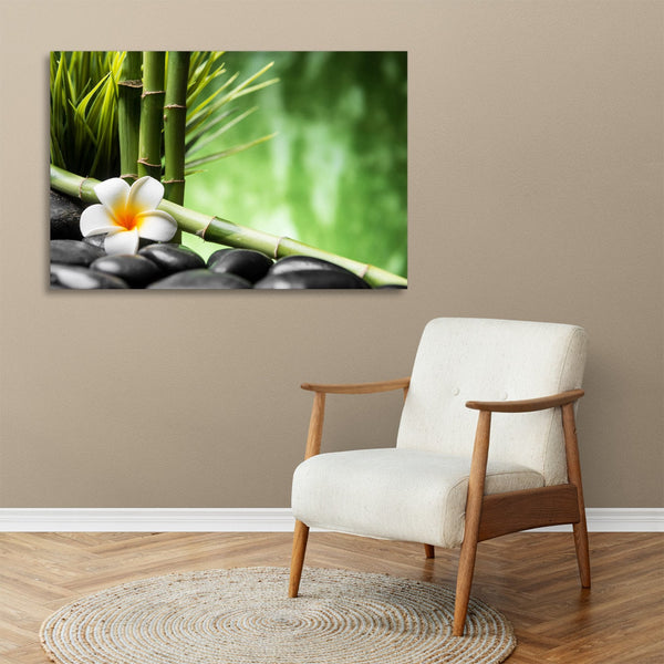 Quadro Stampa su Tela con Telaio in legno pietra zen