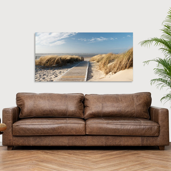 Quadro Stampa su Tela con Telaio in Legno paesaggio mare spiaggia
