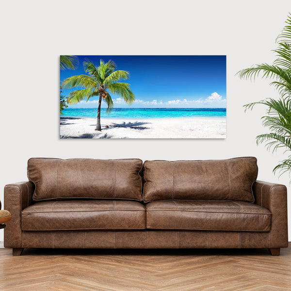 Quadro Stampa su Tela con Telaio in Legno paesaggio isola tropicale