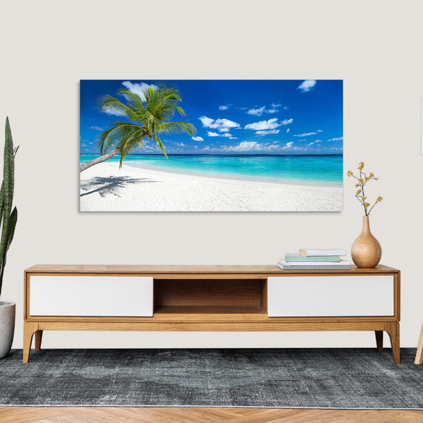 Quadro Stampa su Tela con Telaio in Legno paesaggio isola tropicale