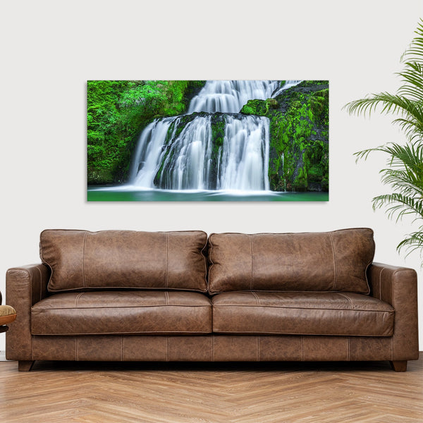 Quadro Stampa su Tela con Telaio in Legno paesaggio cascata