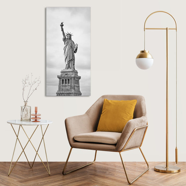 Quadro Stampa su Tela con Telaio in Legno paesaggio Statua della Libertà