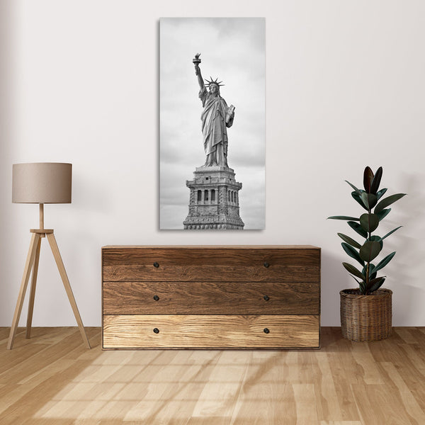 Quadro Stampa su Tela con Telaio in Legno paesaggio Statua della Libertà