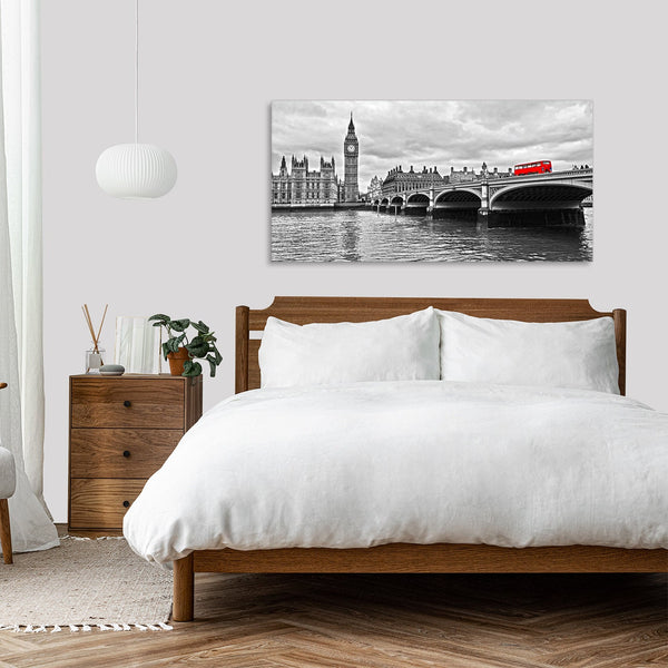 Quadro Stampa su Tela con Telaio in Legno paesaggio londra