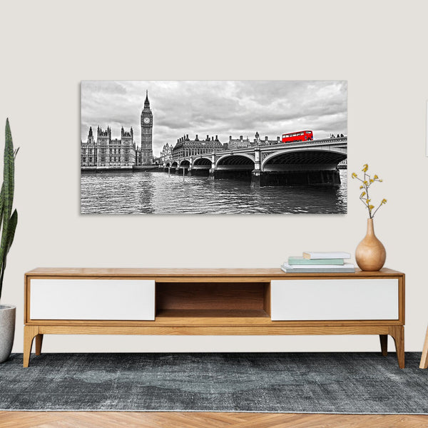 Quadro Stampa su Tela con Telaio in Legno paesaggio londra