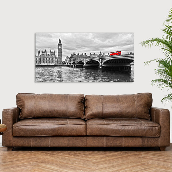 Quadro Stampa su Tela con Telaio in Legno paesaggio londra