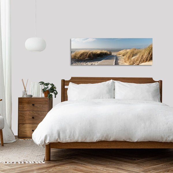 Quadro Stampa su Tela con Telaio in Legno paesaggio mare spiaggia