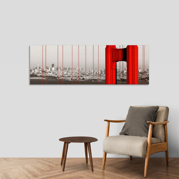Quadro Stampa su Tela con Telaio in Legno paesaggio san francisco