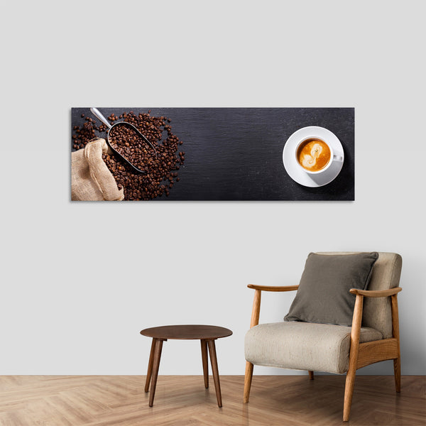 Quadro Stampa su Tela con Telaio in Legno cucina Caffè