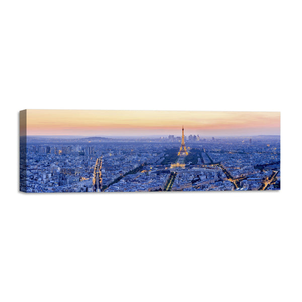 Quadro Stampa su Tela con Telaio in Legno paesaggio parigi