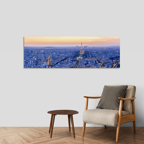 Quadro Stampa su Tela con Telaio in Legno paesaggio parigi