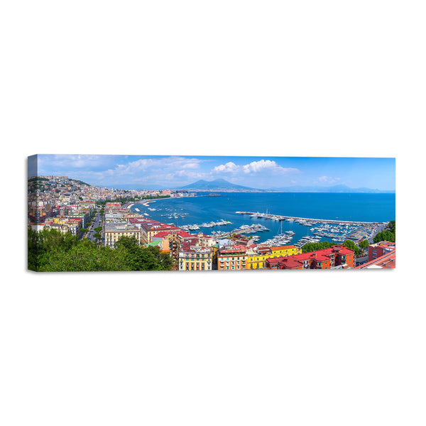 Quadro Stampa su Tela con Telaio in Legno paesaggio napoli vesuvio