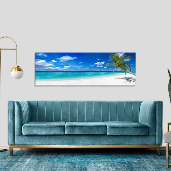 Quadro Stampa su Tela con Telaio in Legno paesaggio isola tropicale
