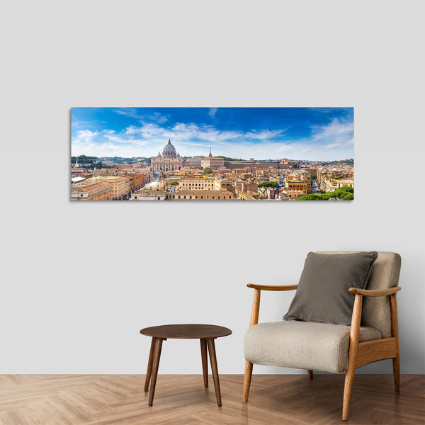 Quadro Stampa su Tela con Telaio in Legno paesaggio roma