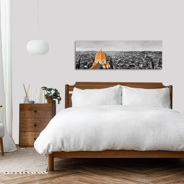 Quadro Stampa su Tela con Telaio in Legno paesaggio firenze