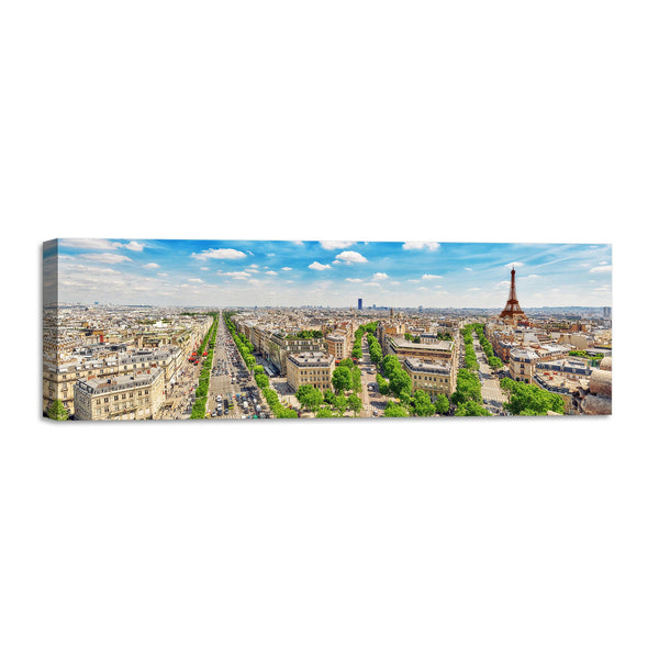 Quadro Stampa su Tela con Telaio in Legno paesaggio parigi
