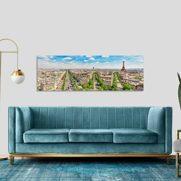 Quadro Stampa su Tela con Telaio in Legno paesaggio parigi
