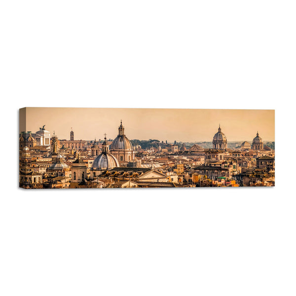 Quadro Stampa su Tela con Telaio in Legno paesaggio roma