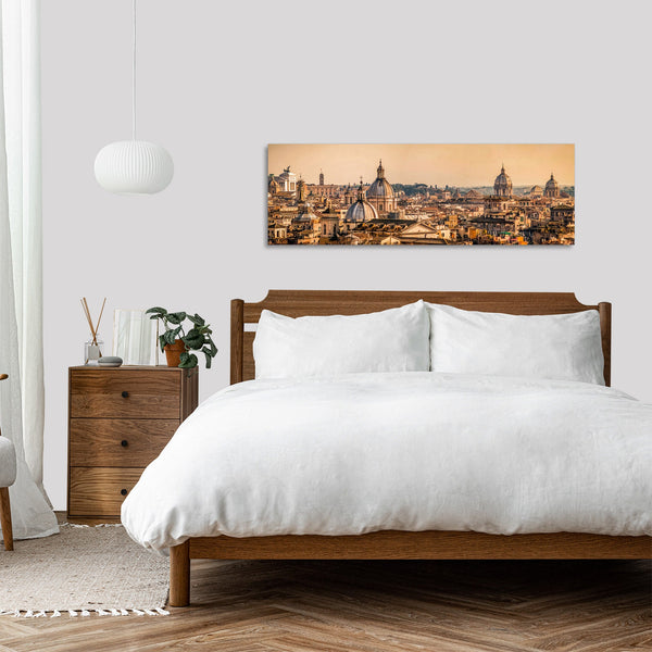Quadro Stampa su Tela con Telaio in Legno paesaggio roma